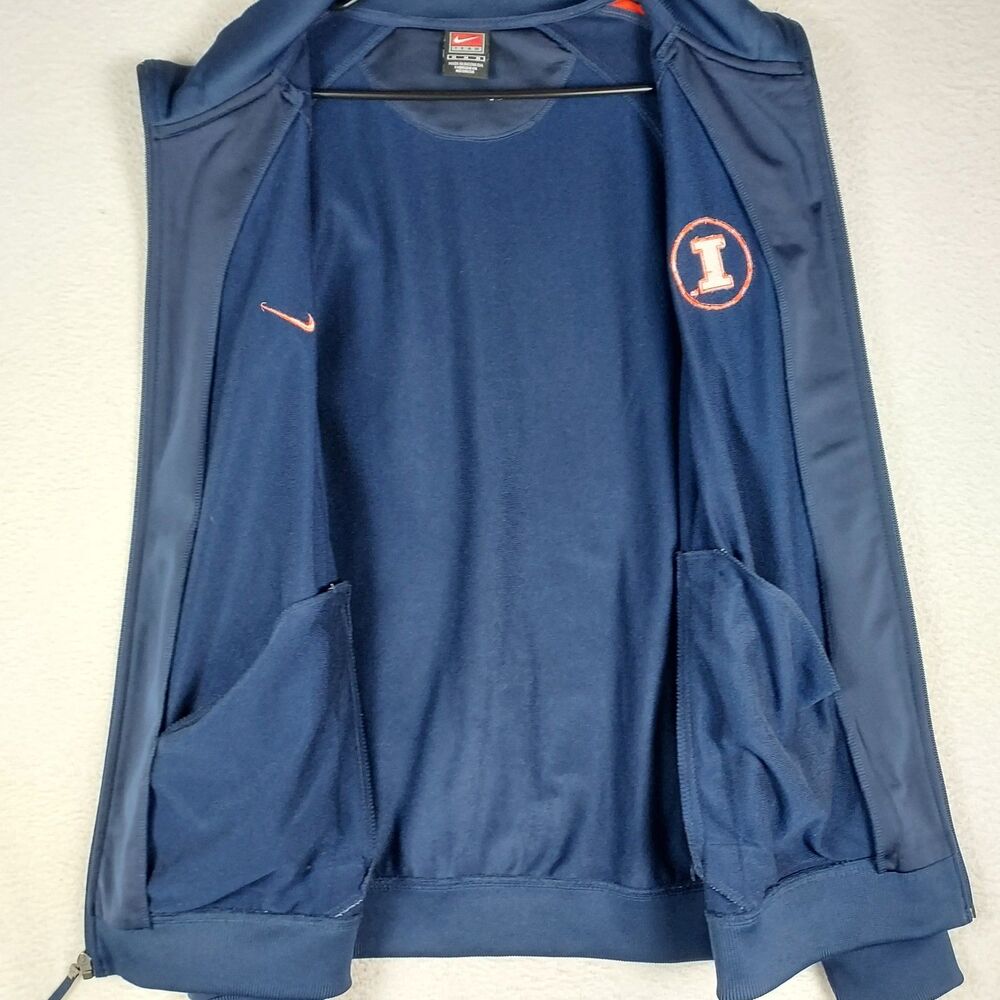 Nike Illinois Fighting Illini Track Jacket Mens M Blue Orange Full Zip - Picture 3 of 11